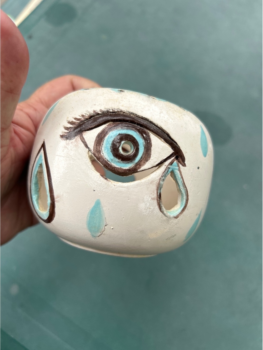 EYE decorated with tears candle tea light holder